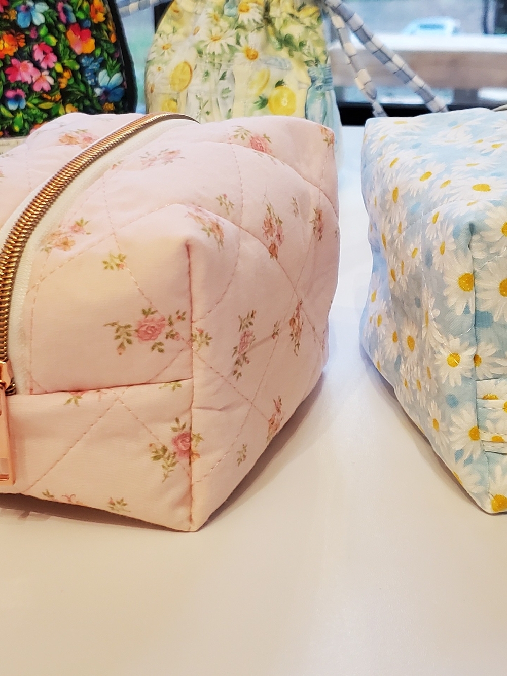 Quilted Medium Boxy Makeup Bag